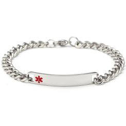 ***COI Titanium Medical Alert Bracelet With Steel Clasp(Length: 8.27 inches)-00010BB