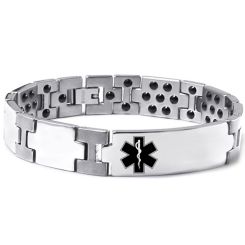 ***COI Titanium Medical Alert Bracelet With Steel Clasp(Length: 8.27 inches)-00034BB