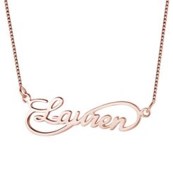 ***COI Titanium Rose/Gold Tone/Silver Necklace With Custom Name(Length: 19.68 inches)-00044BB