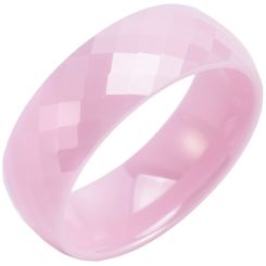 ***COI Pink Ceramic Faceted Ring-00062BB