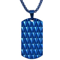 ***COI Blue Titanium Faceted Pendant-00066BB