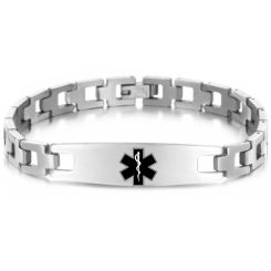 ***COI Titanium Medical Alert Bracelet With Steel Clasp(Length: 8.07 inches)-00077BB