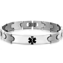 ***COI Titanium Medical Alert Bracelet With Steel Clasp(Length: 8.66 inches)-00079BB