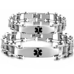 ***COI Titanium Medical Alert Bracelet With Steel Clasp(Length: 8.27 inches)-00080BB