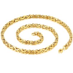 *COI Titanium Gold Tone/Silver Bracelet/Necklace With Steel Clasp(Length: 8.27 inches/23.62 inches)-00132BB