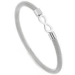 ***COI Titanium Black/Gold Tone/Silver Infinity Bracelet With Steel Clasp(Length: 7.67 inches)-00164BB