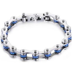 ***COI Titanium Blue Cubic Zirconia Bracelet With Steel Clasp(Length: 8.27 inches)-00240BB