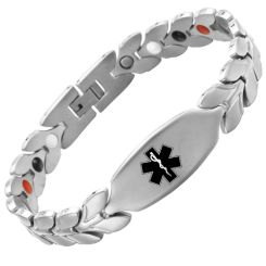 ***COI Titanium Medical Alert Bracelet With Steel Clasp(Length: 8.66 inches)-00260BB