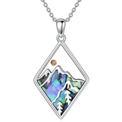 ***COI Titanium Mountain Pendant With Abalone Shell-00323BB