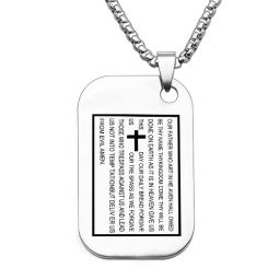 ***COI Titanium Cross Prayer Tag Pendant-00333A