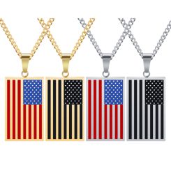 ***COI Titanium American Flag Pendant-00352BB