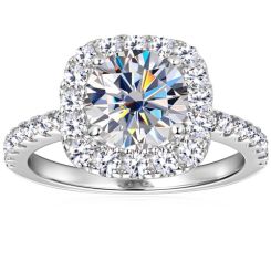 ***COI Sterling Silver 925 Solitaire Ring With Moissanite-00359BB