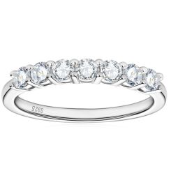 ***COI Sterling Silver 925 Seven Stones Ring With Moissanite-00369BB