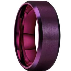 ***COI Purple Titanium Beveled Edges Ring-00392BB