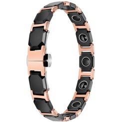 ***COI Rose Titanium Black Ceramic Bracelet With Steel Clasp(Length: 8.27 inches)-00420BB