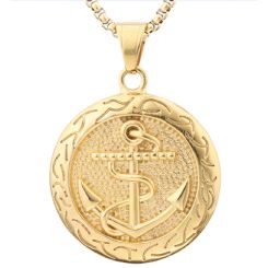 ***COI Gold Tone Titanium Anchor Pendant-00429BB