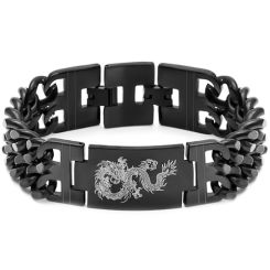 ***COI Black Titanium Dragon Bracelet With Steel Clasp(Length: 8.27 inches)-00431BB