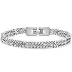 ***COI Titanium Black/Gold Tone/Silver Bracelet With Steel Clasp(Length: 8.27 inches)-00440BB