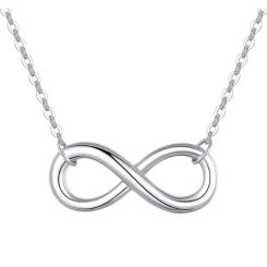 ***COI Titanium Gold Tone/Silver Infinity Necklace(Length:19.68 inches)-00455BB
