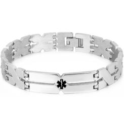 ***COI Titanium Medical Alert Bracelet With Steel Clasp(Length: 8.27 inches)-00461BB