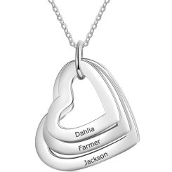 ***COI Titanium Triple Heart Pendant With Custom Engraving-00466BB