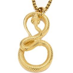 ***COI Gold Tone Titanium Infinity Snake Pendant-00631BB