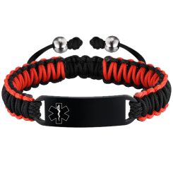 ***COI Black Titanium Medical Alert Bracelet(Length: 8.27 inches)-00637BB