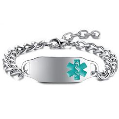 ***COI Titanium Medical Alert Bracelet With Steel Clasp(Length: 8.27 inches)-00639BB