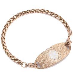***COI Rose Titanium Medical Alert Bracelet With Steel Clasp(Length: 7.48 inches)-00642BB