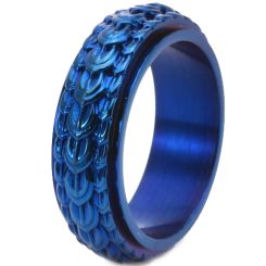 ***COI Titanium Black/Gold Tone/Blue/Silver Ring-00667BB