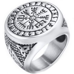 ***COI Titanium Black Silver Trinity Knots Celtic Ring-00751BB