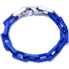 ***COI Titanium Blue Ceramic Bracelet With Steel Clasp(Length: 8.46 inches)-00754BB