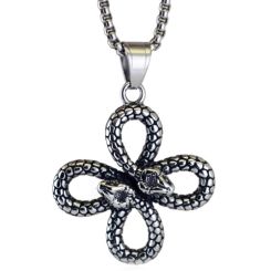 ***COI Titanium Black Silver Celtic Snake Pendant-00869BB