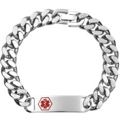 ***COI Titanium Medical Alert Bracelet With Steel Clasp(Length: 9.25 inches)-00878BB