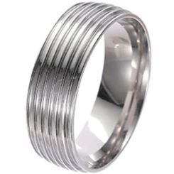 ***COI Titanium Grooves Dome Court Ring-00881BB