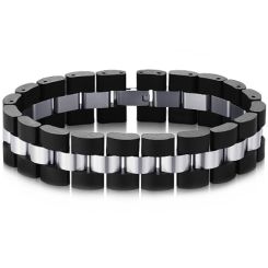 ***COI Titanium Koa Wood Bracelet With Steel Clasp(Length: 9.06 inches)-00911BB