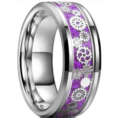 ***COI Titanium Gears Ring With Carbon Fiber-00955BB