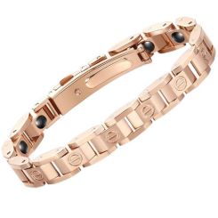 ***COI Rose Titanium Bracelet With Steel Clasp(Length: 8.27 inches)-00972BB