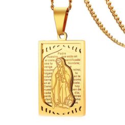 ***COI Titanium Gold Tone/Silver Holy Mary Prayer Pendant-01002BB