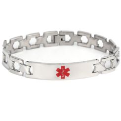 ***COI Titanium Medical Alert Bracelet With Steel Clasp(Length: 8.27 inches)-01081BB