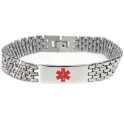 ***COI Titanium Medical Alert Bracelet With Steel Clasp(Length: 8.27 inches)-01082BB