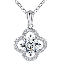 ***COI Sterling Silver 925 1 Carat Solitaire Moissanite Pendant-01102BB