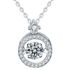 ***COI Sterling Silver 925 1 Carat Solitaire Moissanite Pendant-01104BB