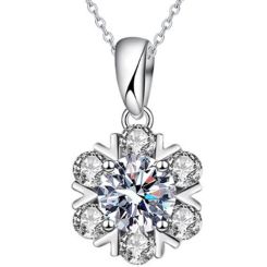 ***COI Sterling Silver 925 Gold Tone/Silver 1 Carat Solitaire Moissanite Pendant-01107BB