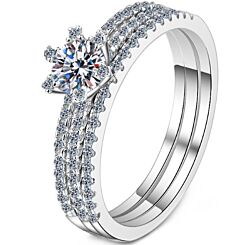***COI Sterling Silver 925 1 Carat Moissanite Solitaire Ring-01118BB