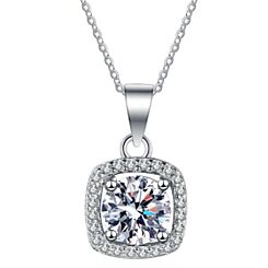 ***COI Sterling Silver 925 1 Carat Moissanite Solitaire Pendant-01141BB