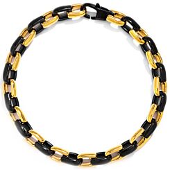 ***COI Titanium Black Gold Tone Bracelet With Steel Clasp(Length: 8.07 inches)-01159BB
