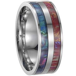 ***COI Titanium Abalone Shell Ring-01249BB