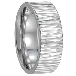 ***COI Titanium Black/Gold Tone/Silver Grooves Ring-01261BB