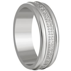 ***COI Titanium Gold Tone/Silver Ring With CNC Cubic Zirconia-01268BB